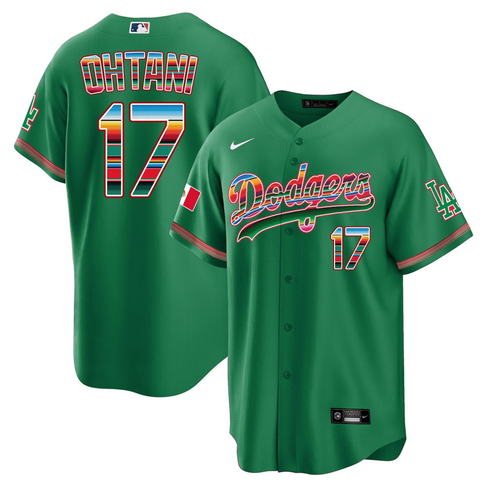 Shohei Ohtani Los Angeles Dodgers Mexico Cool Base Green Jersey - All Stitched