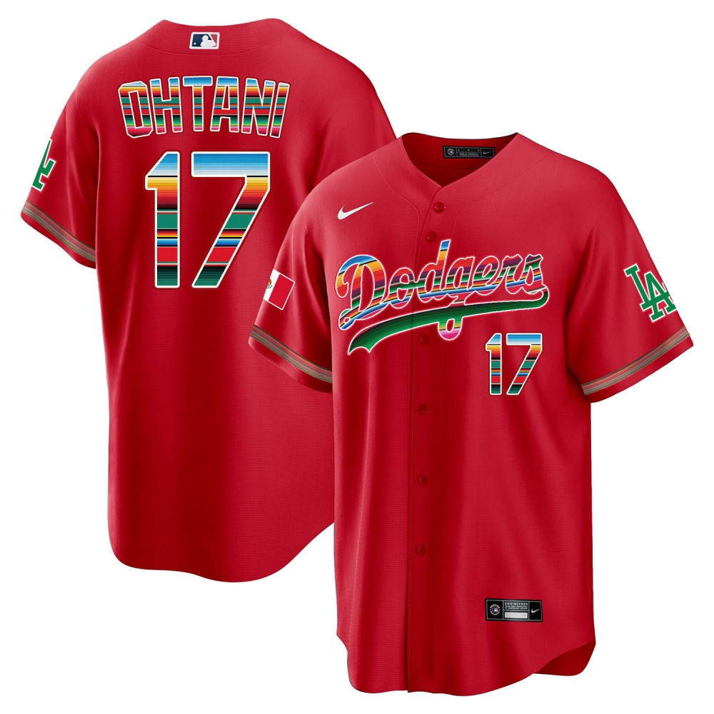 Shohei Ohtani Los Angeles Dodgers Mexico Cool Base Red Jersey - All Stitched