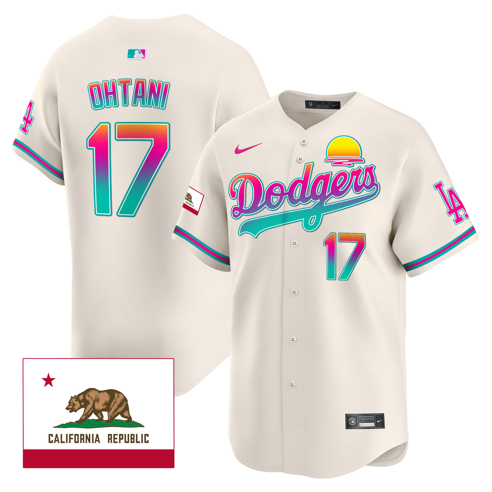 Shohei Ohtani Men's Los Angeles Dodgers 2024 Los Angeles City Style Vapor Premier Limited Cream Jersey - All Stitched