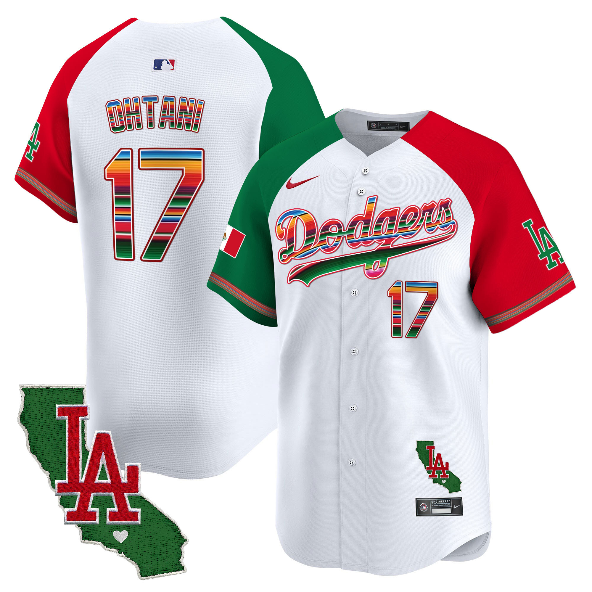 Shohei Ohtani Men's Los Angeles Dodgers Mexico California Patch Vapor Premier Limited Alternate Jersey - All Stitched