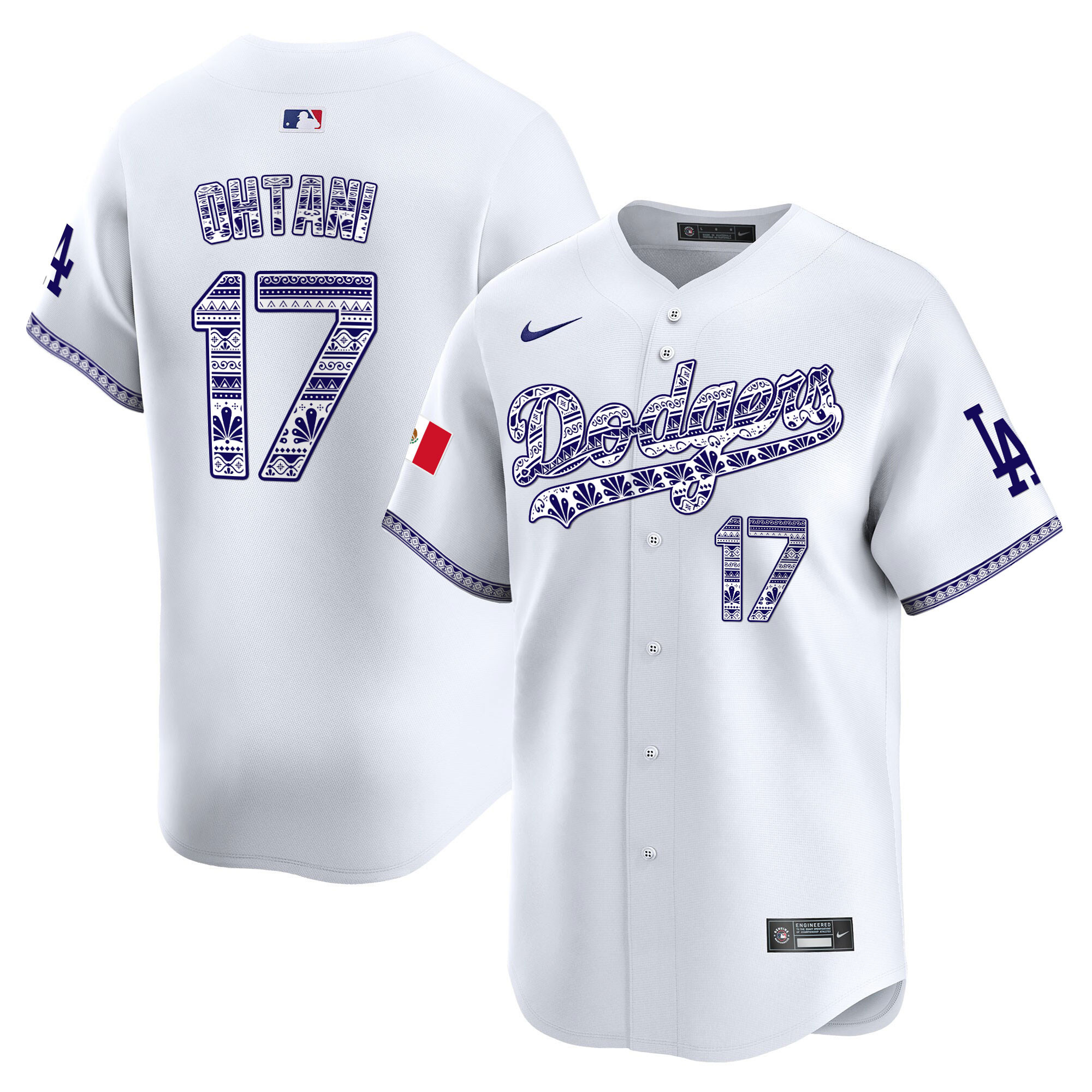 Shohei Ohtani Men's Los Angeles Dodgers Mexico Vapor Premier Limited V3 White Jersey - All Stitched