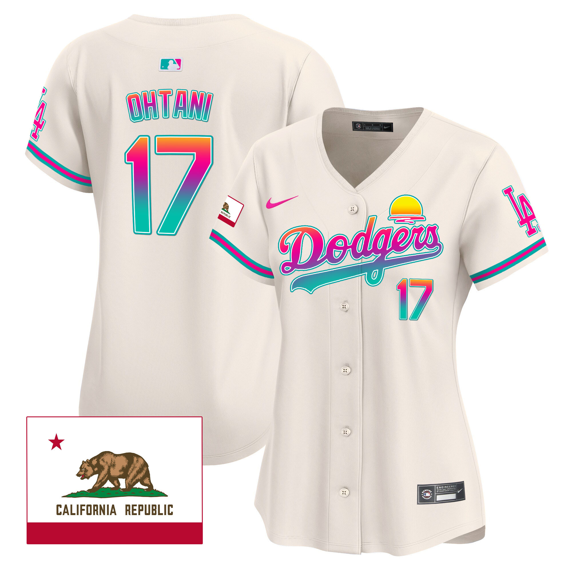 Shohei Ohtani Women's Los Angeles Dodgers 2024 Los Angeles City Style Vapor Premier Limited Cream Jersey - All Stitched