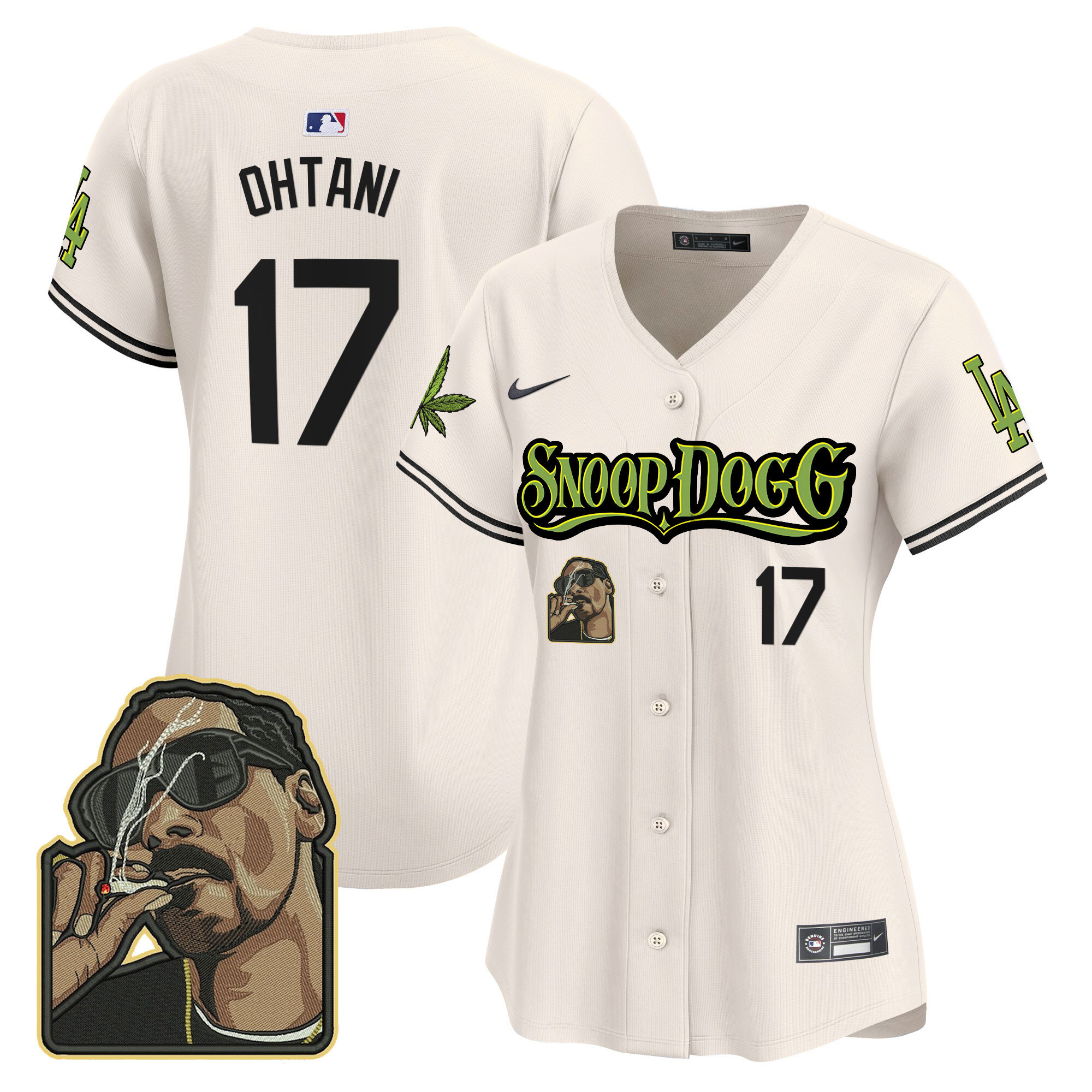 Shohei Ohtani Women's Los Angeles Dodgers Snoop Dogg Vapor Premier Limited Cream Jersey - All Stitched