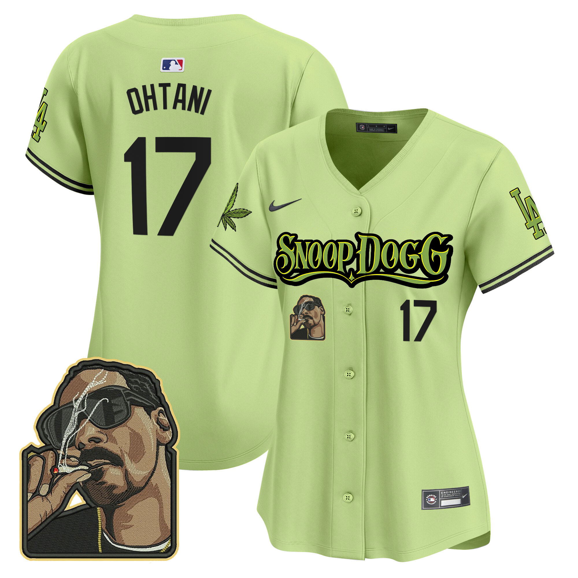Shohei Ohtani Women's Los Angeles Dodgers Snoop Dogg Vapor Premier Limited Light Green Jersey - All Stitched