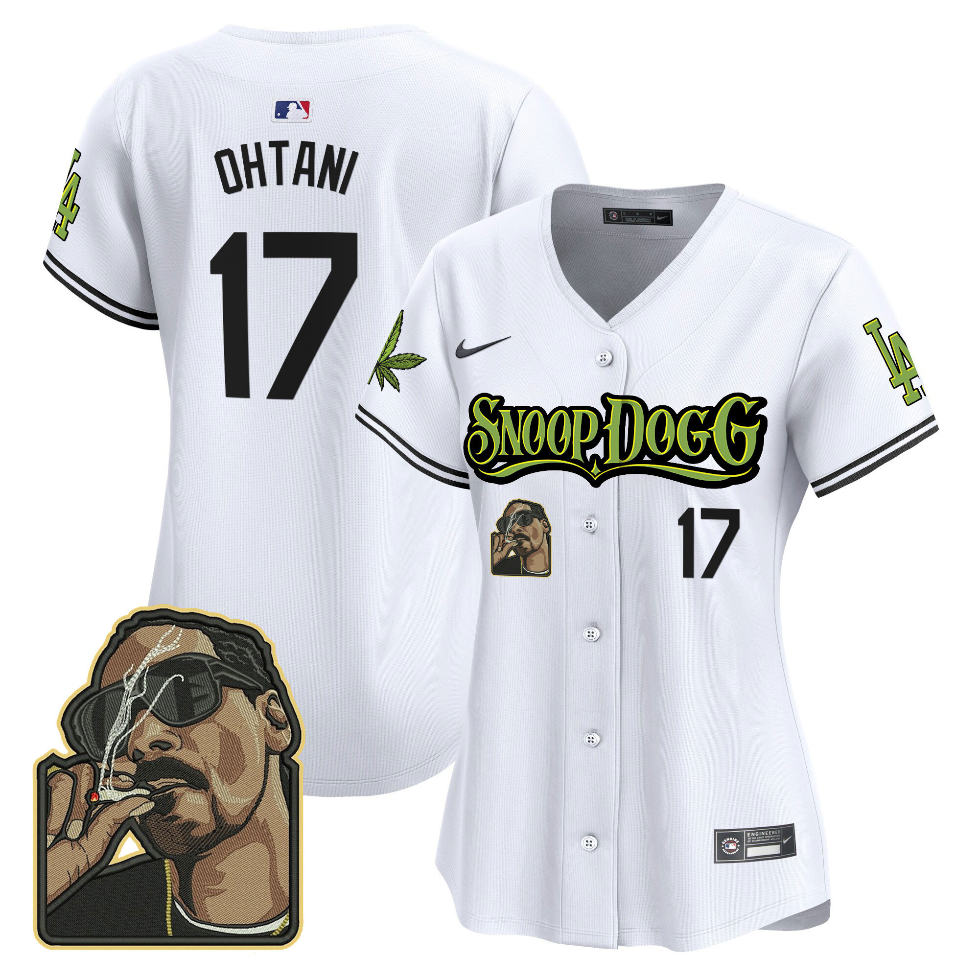 Shohei Ohtani Women's Los Angeles Dodgers Snoop Dogg Vapor Premier Limited White Jersey - All Stitched