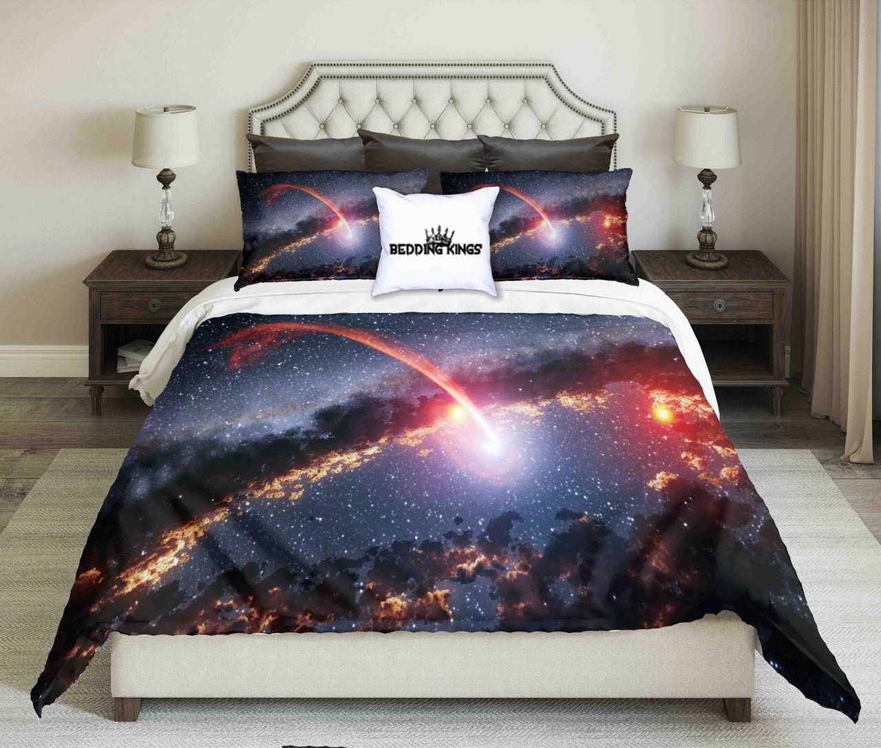 Shooting Comet Design Kings 3D Customized Duvet Cover Bedding Set