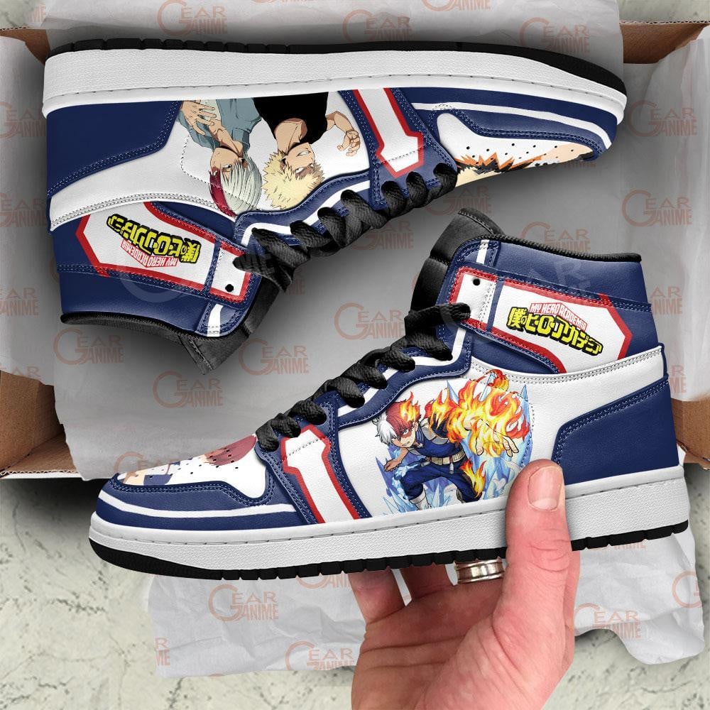 Shoto Todoroki and Bakugo JD1s Sneakers My Hero Academia Anime Shoes, Air Jordan Hightop