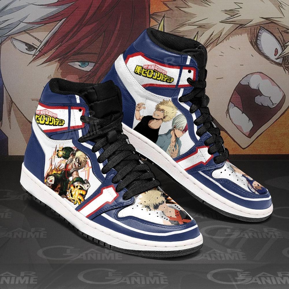 Shoto Todoroki and Bakugo JD1s Sneakers My Hero Academia Anime Shoes, Air Jordan Hightop
