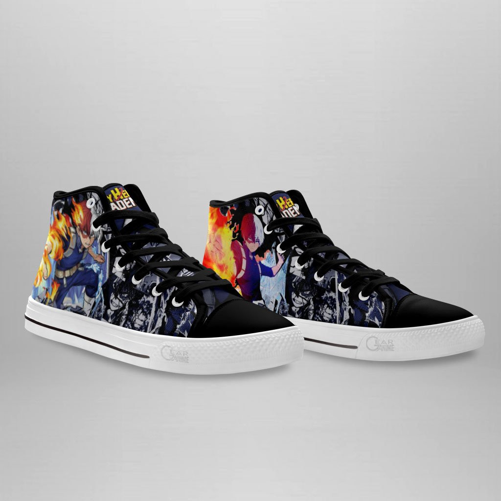 Shoto Todoroki High Top Shoes Custom Anime My Hero Academia Sneakers