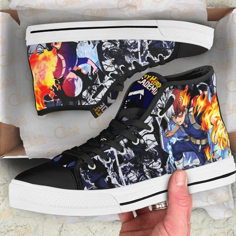Shoto Todoroki High Top Shoes Custom Anime My Hero Academia Sneakers