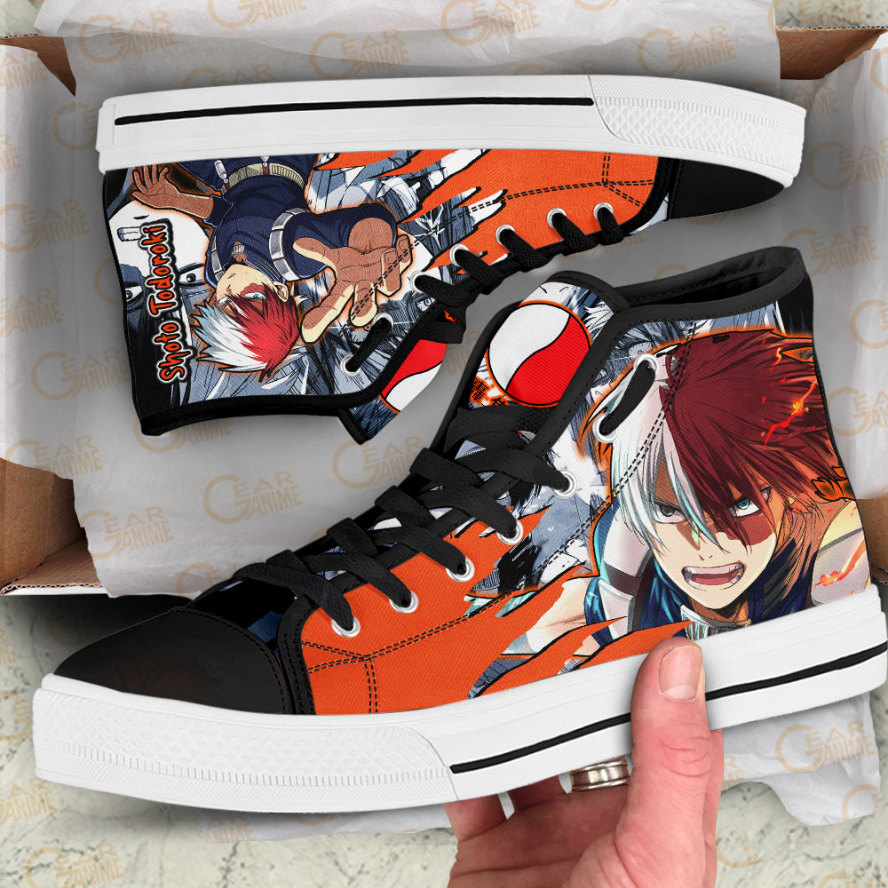 Shoto Todoroki High Top Shoes Custom My Hero Academia Anime Sneakers