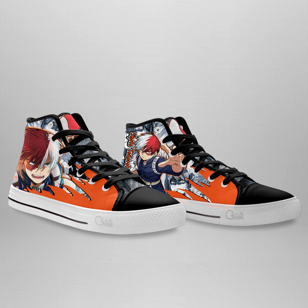 Shoto Todoroki High Top Shoes Custom My Hero Academia Anime Sneakers