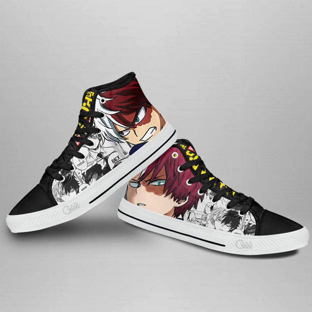 Shoto Todoroki High Top Shoes My Hero Academia Custom Anime Sneakers Mix Manga