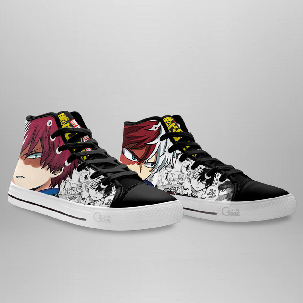 Shoto Todoroki High Top Shoes My Hero Academia Custom Anime Sneakers Mix Manga