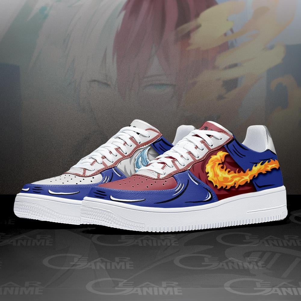 Shoto Todoroki Ice and Fire Air Sneakers Custom Anime My Hero Academia Shoes