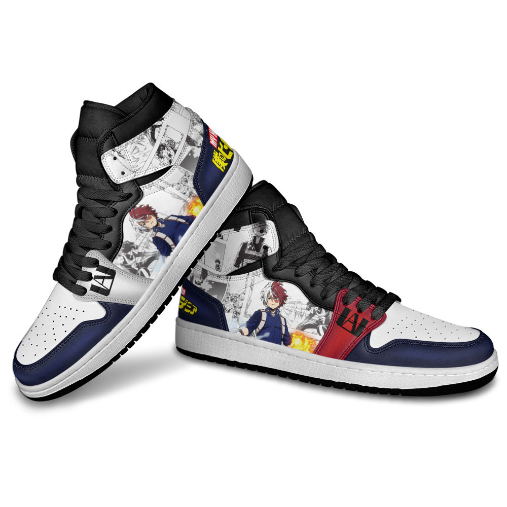 Shoto Todoroki JD1s Sneakers My Hero Academia Anime Shoes Mix Manga, Air Jordan Hightop