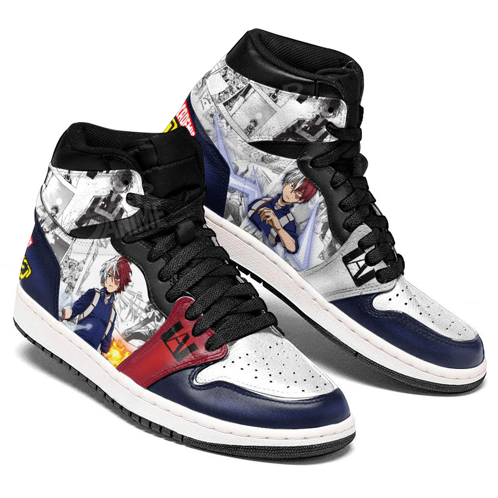 Shoto Todoroki JD1s Sneakers My Hero Academia Anime Shoes Mix Manga, Air Jordan Hightop