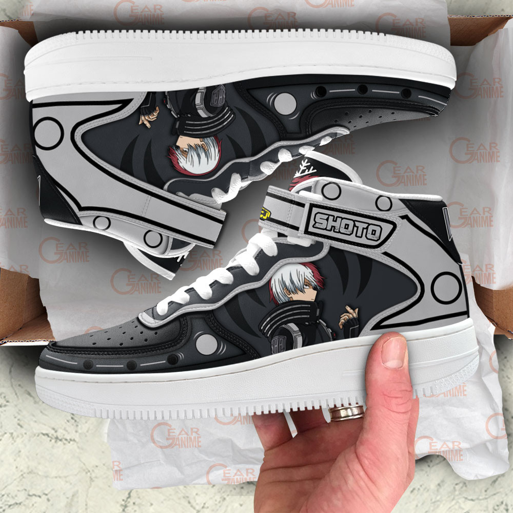 Shoto Todoroki Musketeers Sneakers Air Mid Custom My Hero Academia Anime Shoes