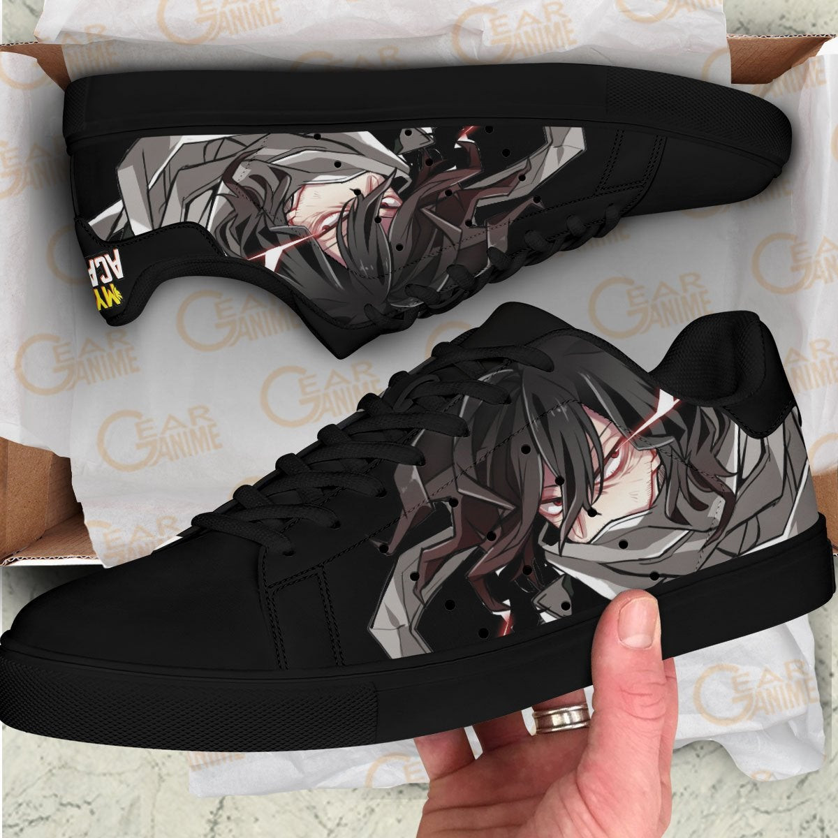 Shouta Aizawa Skate Shoes Black MHA Custom Anime Shoes