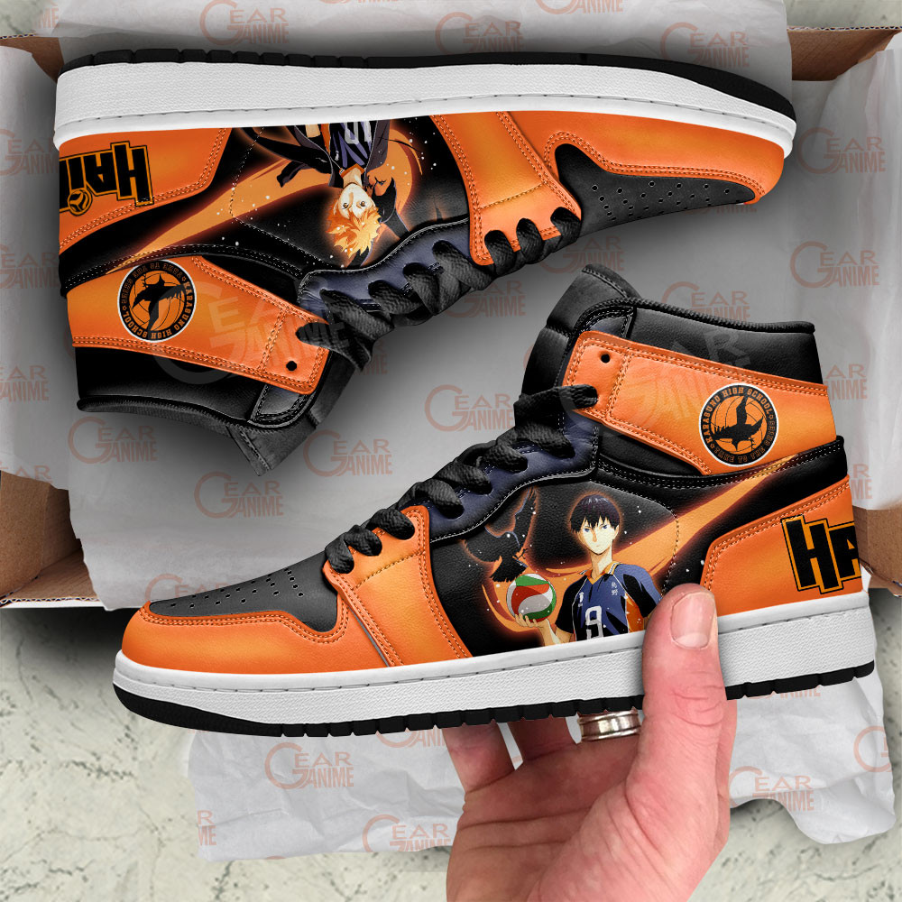 Shoyo Hinata and Tobio Kageyama JD1s Sneakers Haikyuu Anime Shoes, Air Jordan Hightop