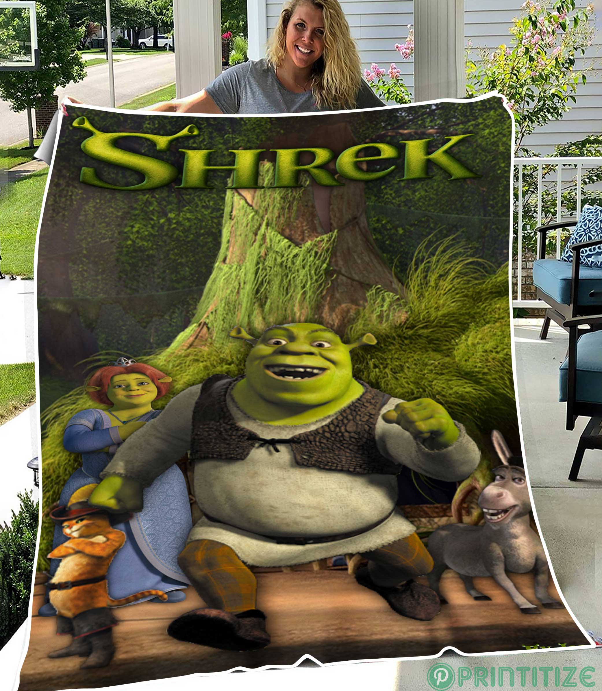 Shrek Fictional Character Fleece Blanket