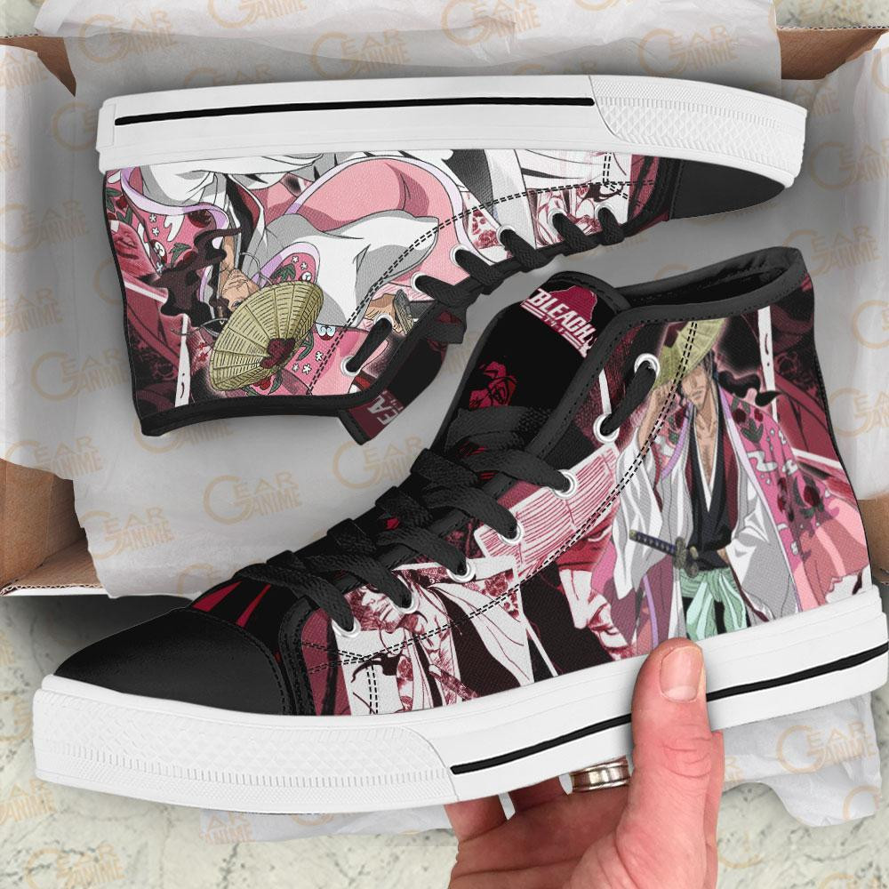 Shunsui Kyoraku High Top Shoes Custom Bleach Anime Sneakers