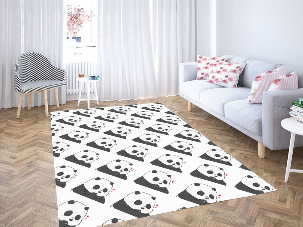Shy Pattern Panda Living Room Modern Carpet Rectangle Rug