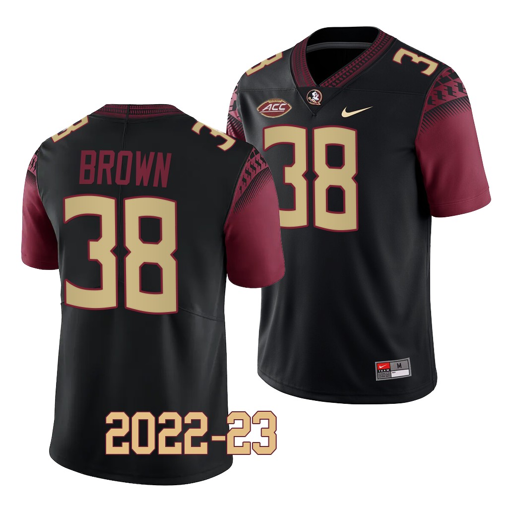 Shyheim Brown Florida State Seminoles 2022-23 College Jersey Men's Black #38 Uniform