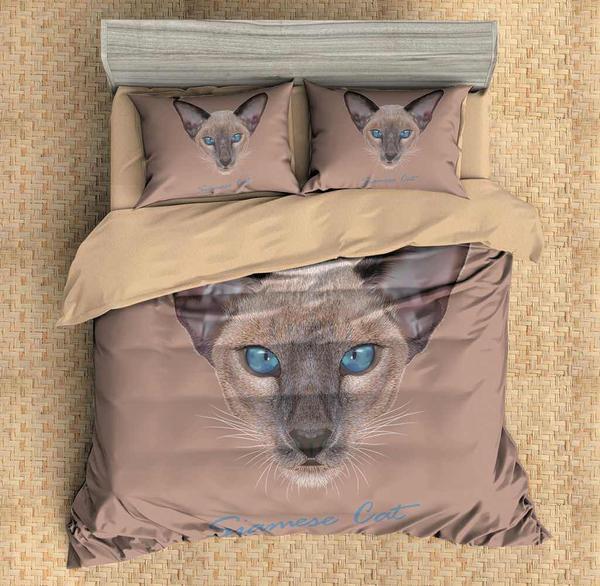 Siamese Cat 3D Customized Duvet Cover Bedding Set