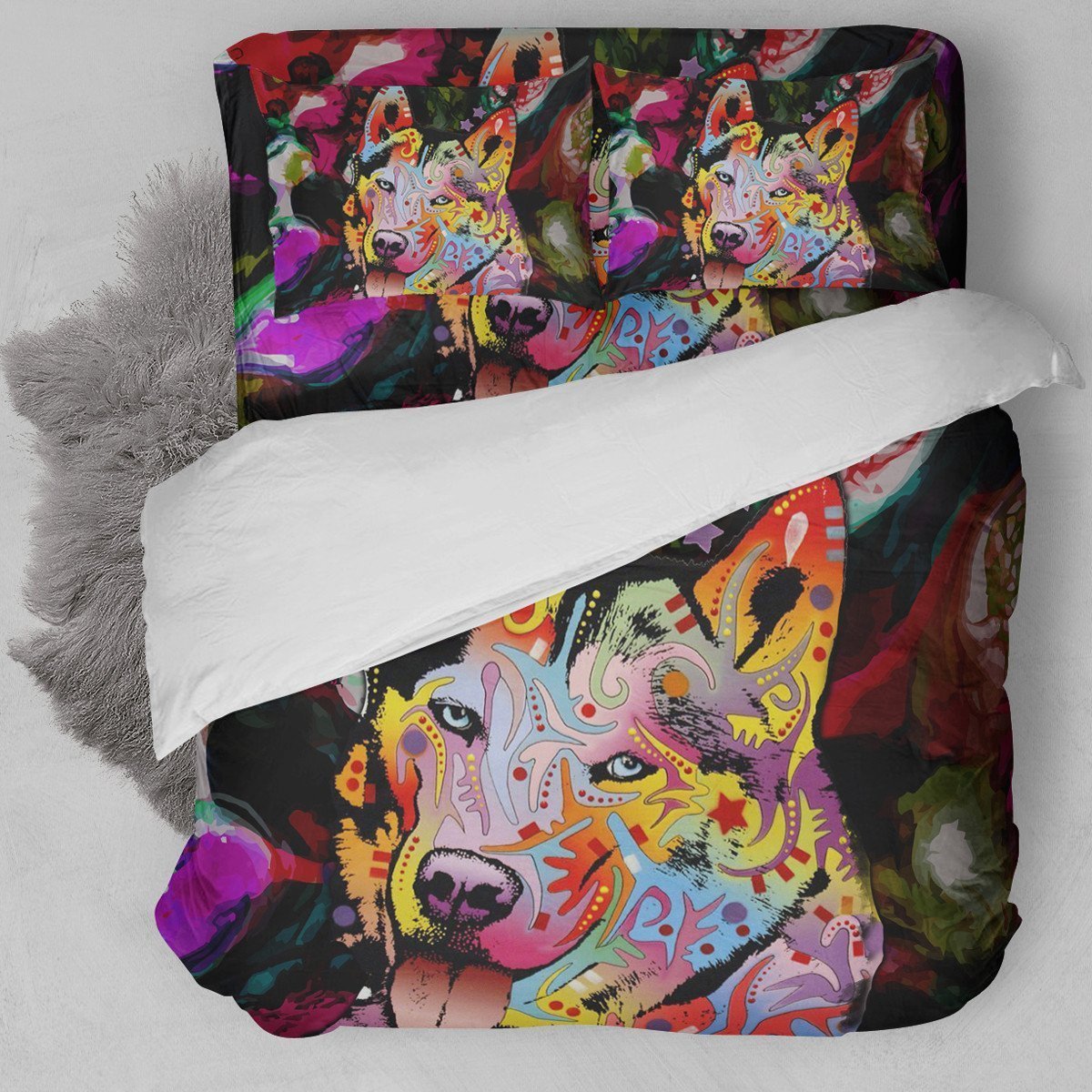 Siberian Husky B Duvet Cover Bedding Set