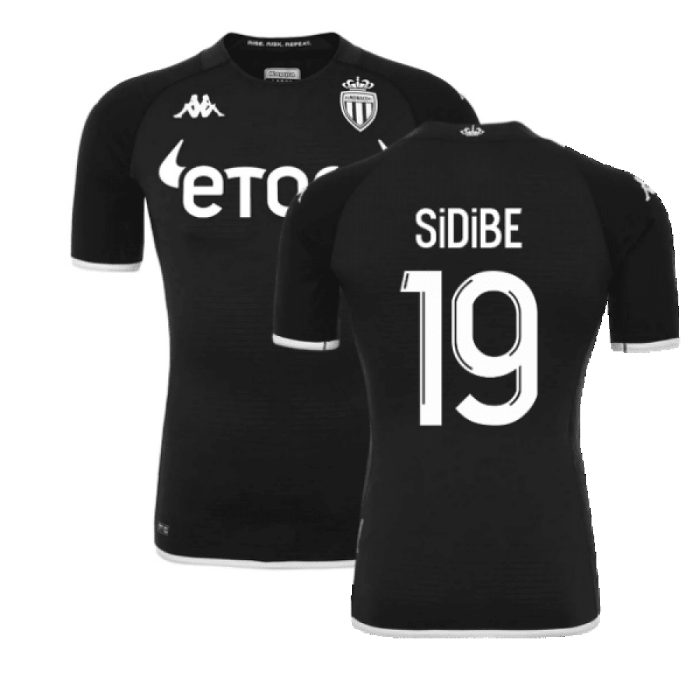 Sidibe 19 AS Monaco 2022/23 Away Player Soccer Jersey – Black