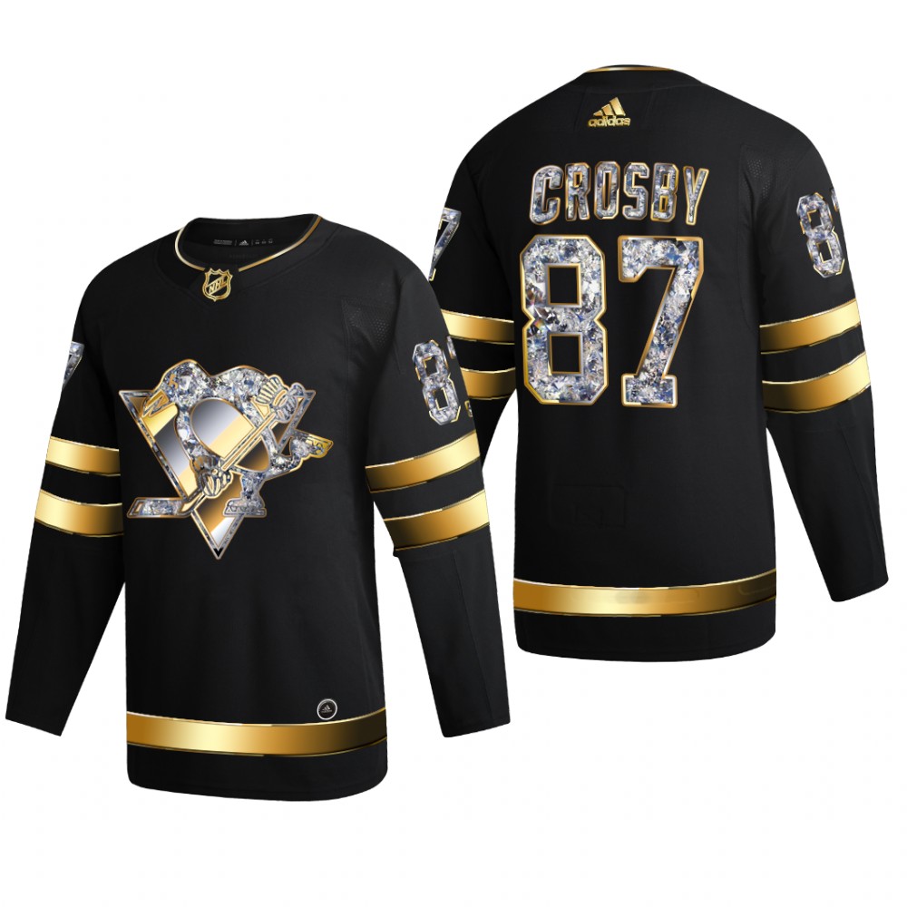 Sidney Crosby #87 Pittsburgh Penguins 2022 Stanley Cup Playoffs Black Diamond Edition Jersey