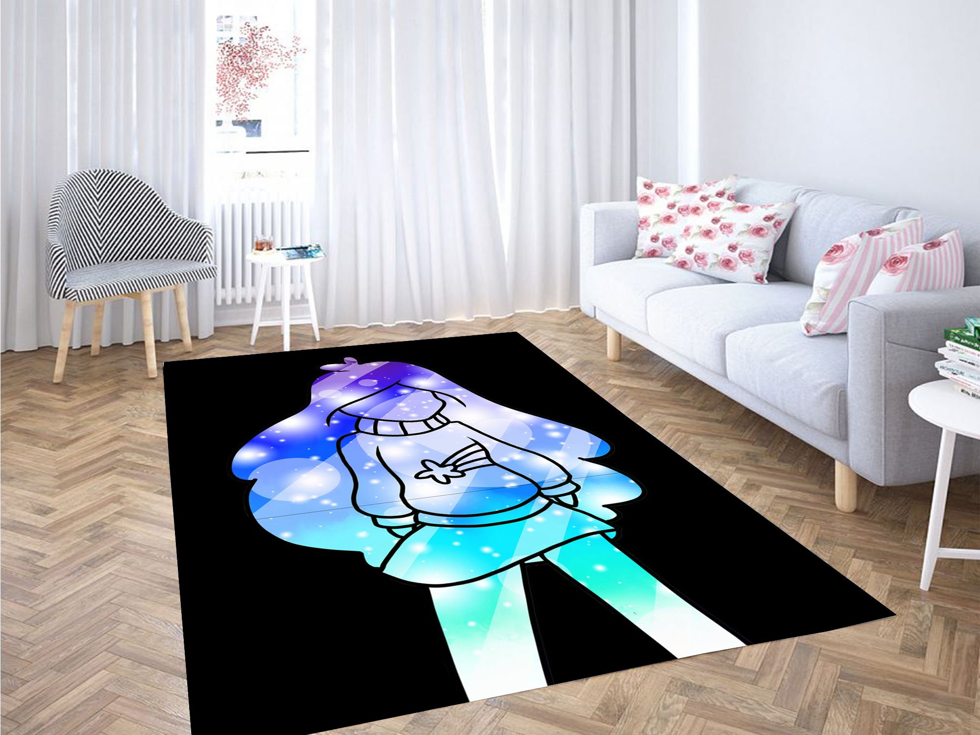 Silhouette Mabel Gravity Falls Carpet Rectangle Rug