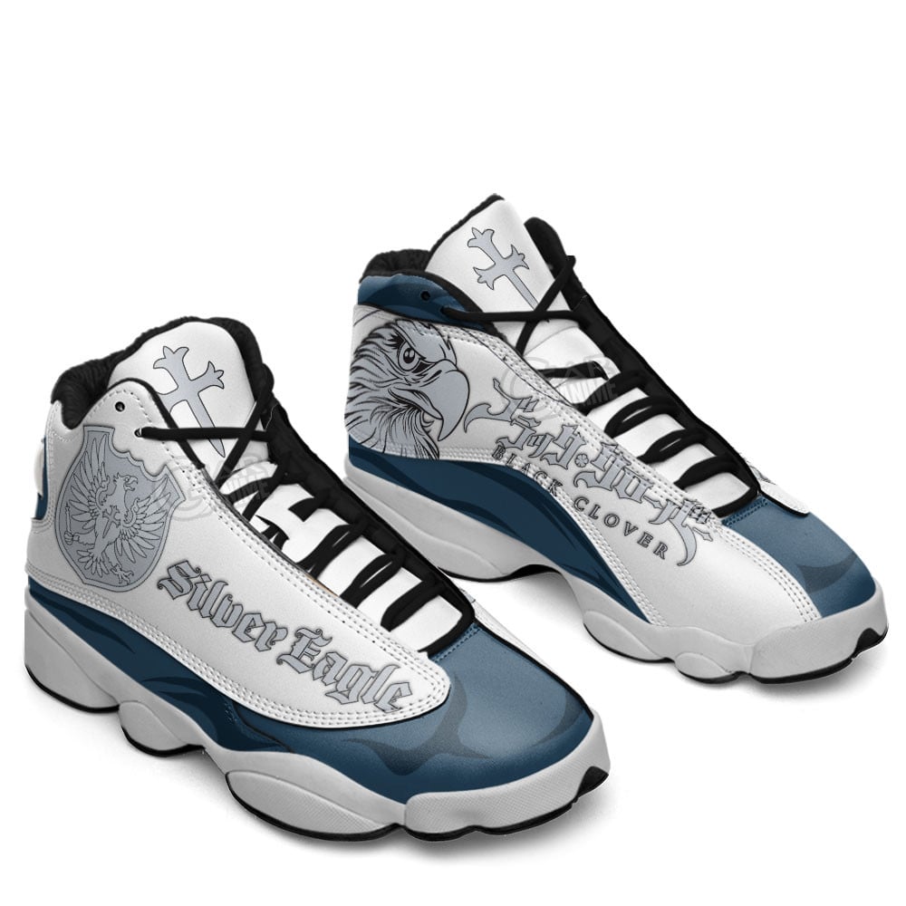 Silver Eagle JD13 Sneakers Black Clover Custom Anime Shoes