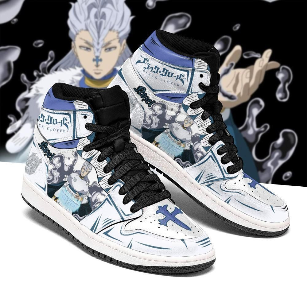 Silver Eagle Nozel Silva Black Clover Anime 1 High Top Air Jordan Sneaker, Air Jordan Hightop