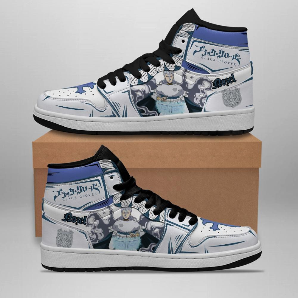 Silver Eagle Nozel Silva Black Clover Anime 1 High Top Air Jordan Sneaker, Air Jordan Hightop
