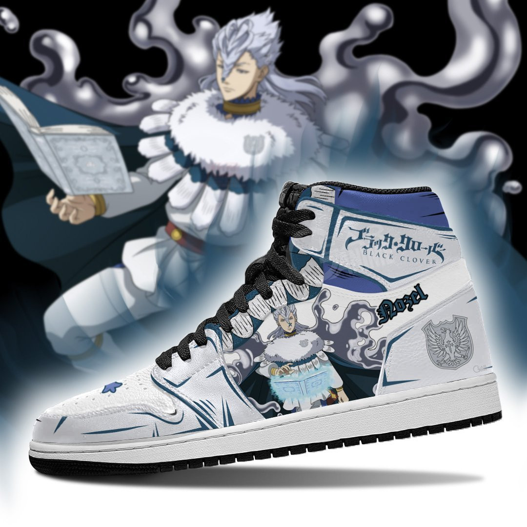 Silver Eagle Nozel Silva JD1s Sneakers Black Clover Anime Shoes, Air Jordan Hightop