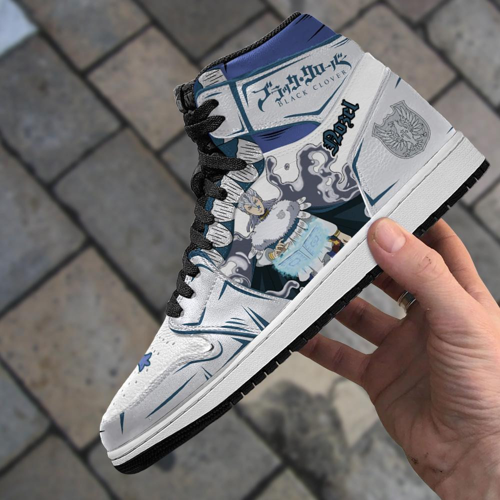 Silver Eagle Nozel Silva JD1s Sneakers Black Clover Anime Shoes, Air Jordan Hightop