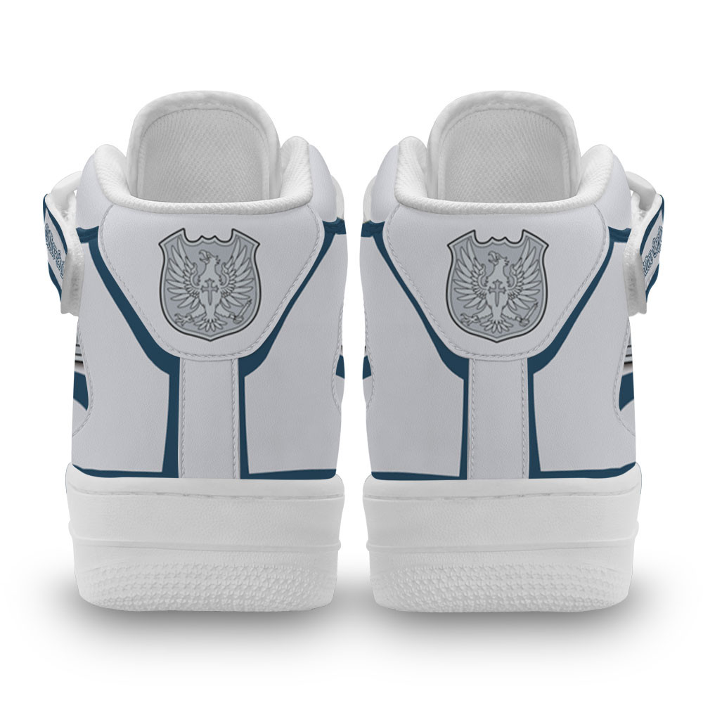 Silver Eagle Sneakers Air Mid Custom Black Clover Anime Shoes