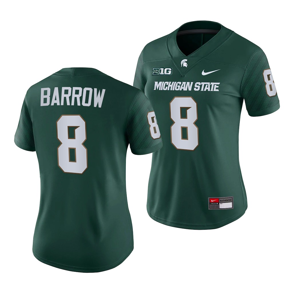 Simeon Barrow Michigan State Spartans 2021-22 College Jersey Women Green #8 Game Female Uniform
