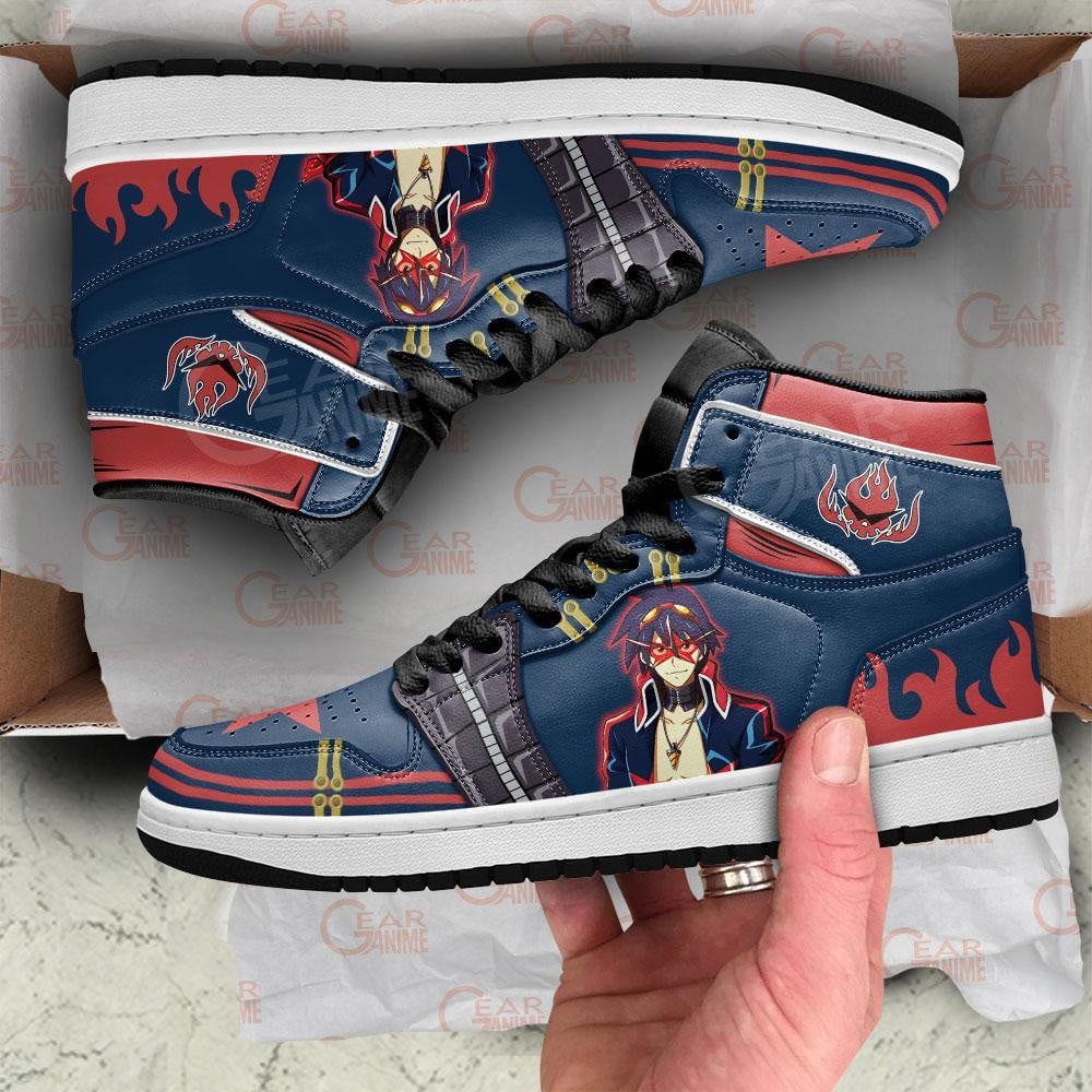 Simon JD1s Sneakers Gurren Lagann Anime Shoes, Air Jordan Hightop