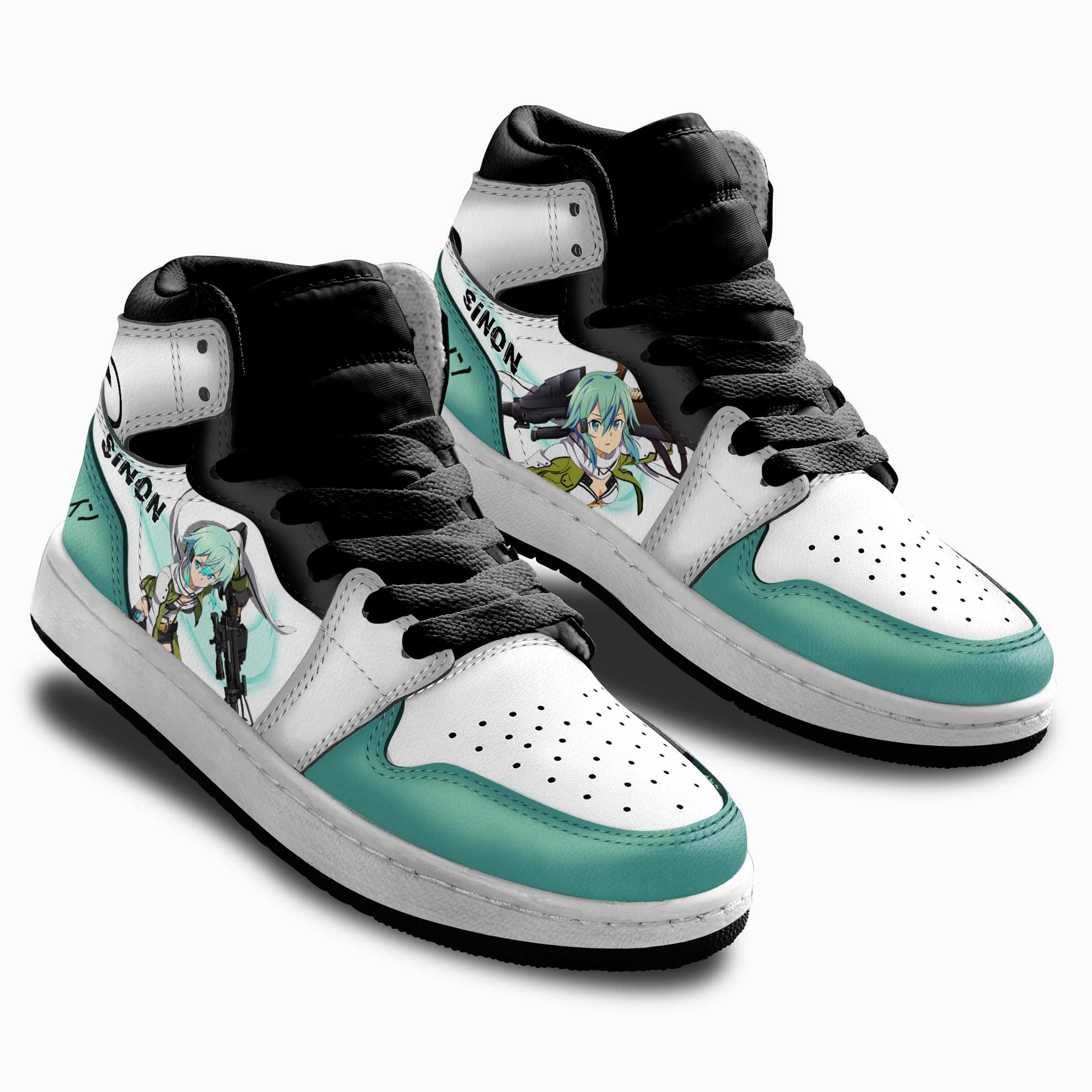 Sinon Kids Sneakers Custom Sword Art Online Anime Shoes For Kids