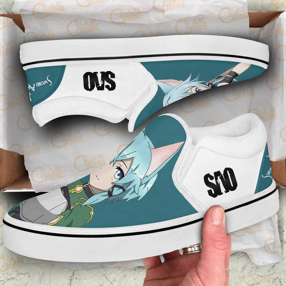 Sinon Slip-On Shoes Canvas Custom Anime Sword Art Online Shoes