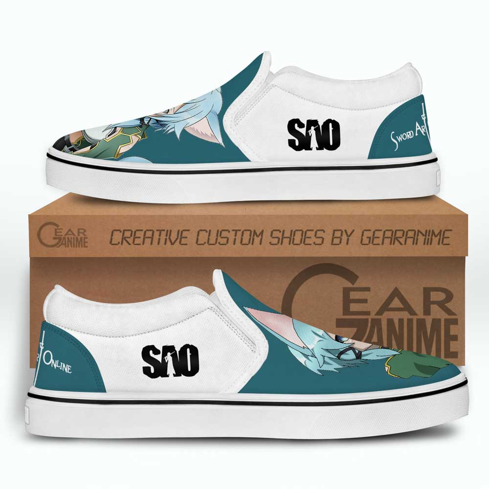 Sinon Slip-On Shoes Canvas Custom Anime Sword Art Online Shoes