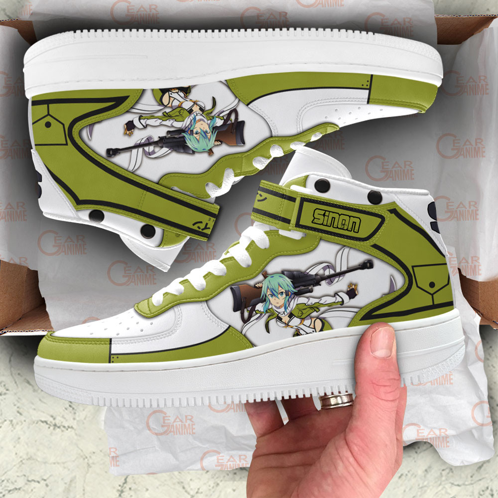 Sinon Sneakers Air Mid Custom Sword Art Online Anime Shoes