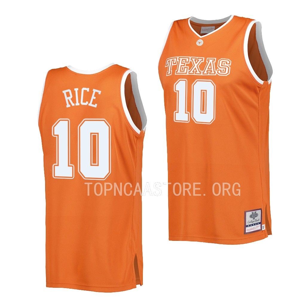 Sir'Jabari Rice Texas Longhorns #10 Orange Throwback Jersey