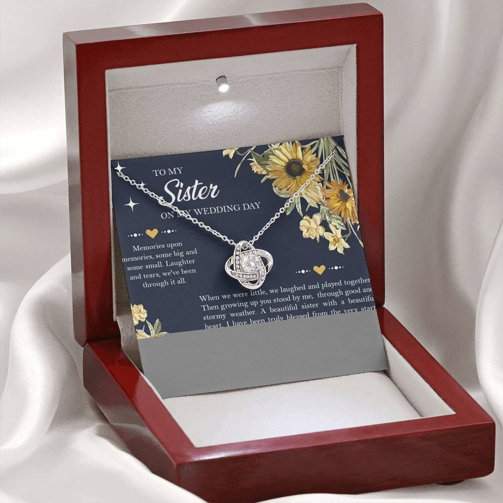 Sister of the Bride Gifts, I’ll Always Be Your Sister, Love Knot Necklace For Women, Wedding Day Thank You Ideas From Bride