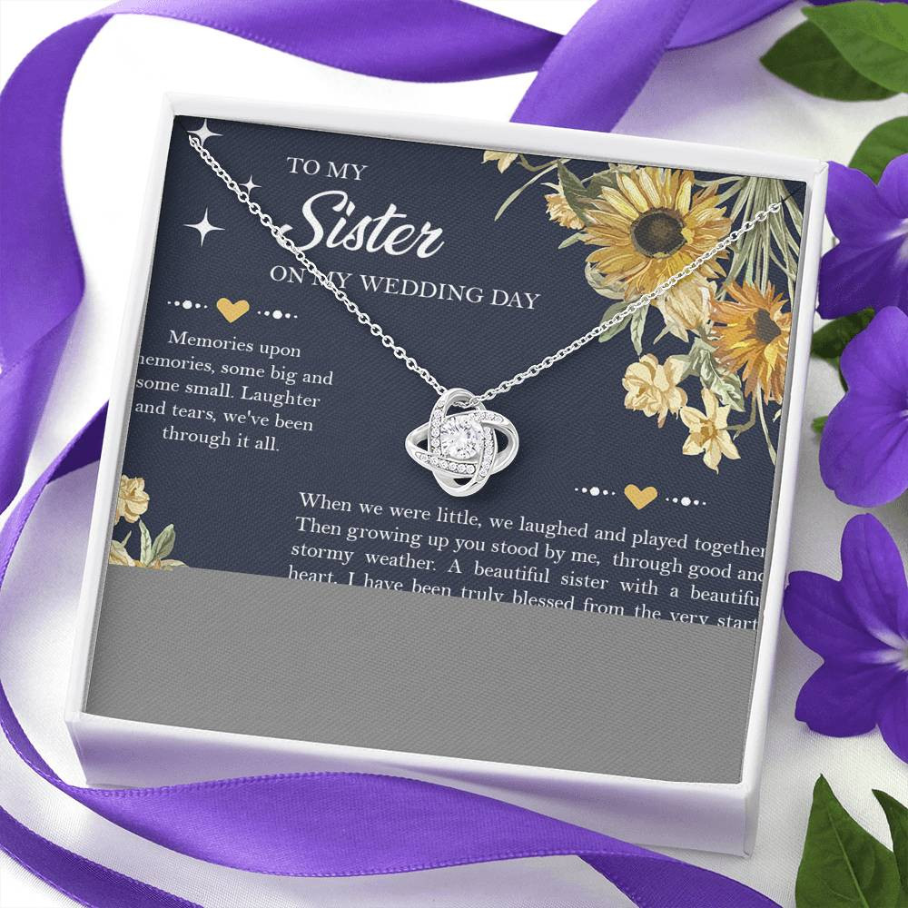 Sister of the Bride Gifts, I’ll Always Be Your Sister, Love Knot Necklace For Women, Wedding Day Thank You Ideas From Bride