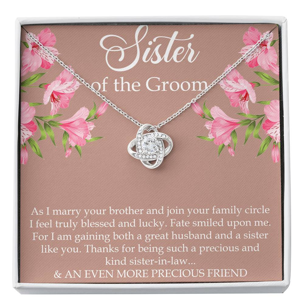 Sister of the Groom Gifts, As I Marry Your Brother, Love Knot Necklace For Women, Wedding Day Thank You Ideas From Bride