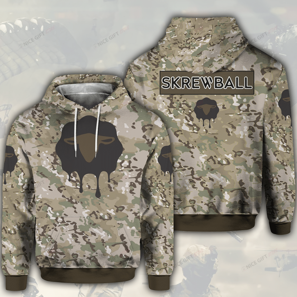 Skrewball Camouflage 3D Hoodie Gift For Fans